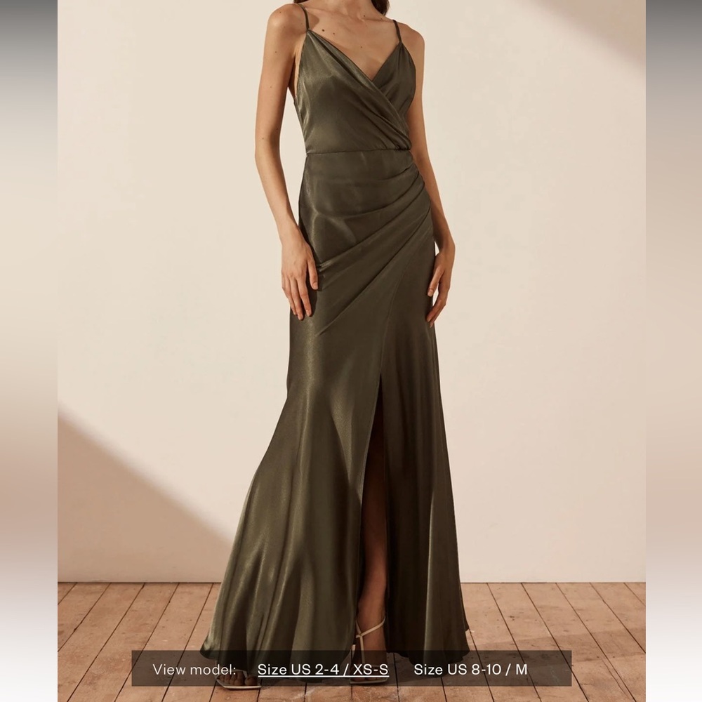 Shona Joy La Lune Cross Draped Dress - Forest